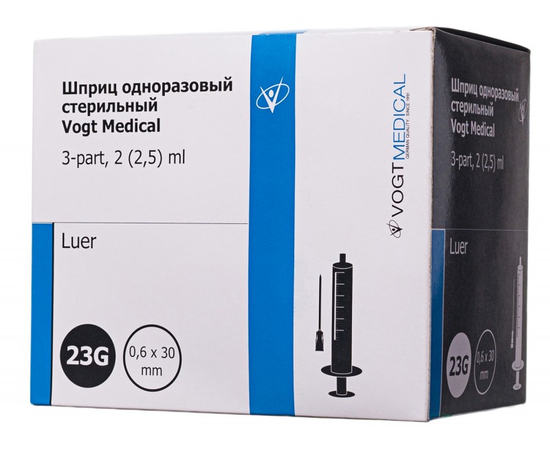 Игла инъекционная 23G (0.6х30 мм) Vogt Medical