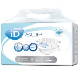 Подгузники д/взр ID Slip Basic Ultra размер L 30шт
