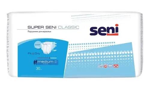 Seni super classic подгузники для взрослых размер medium 30шт