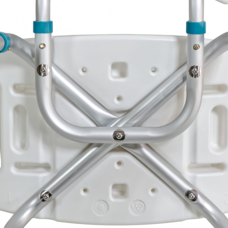 Стульчик со спинкой для ванной комнаты.