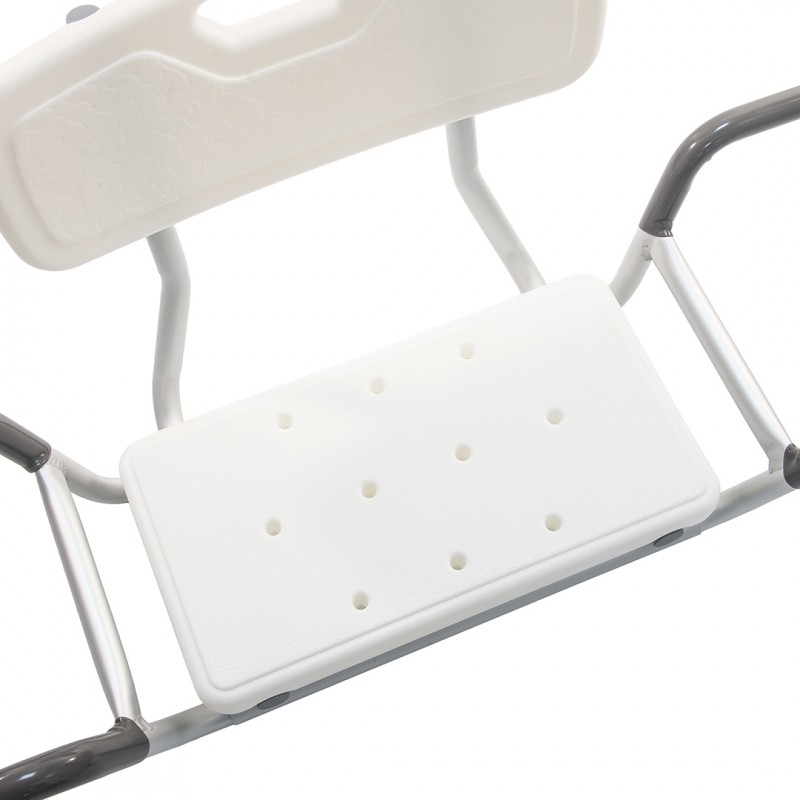 Сиденье для ванной комнаты со спинкой.