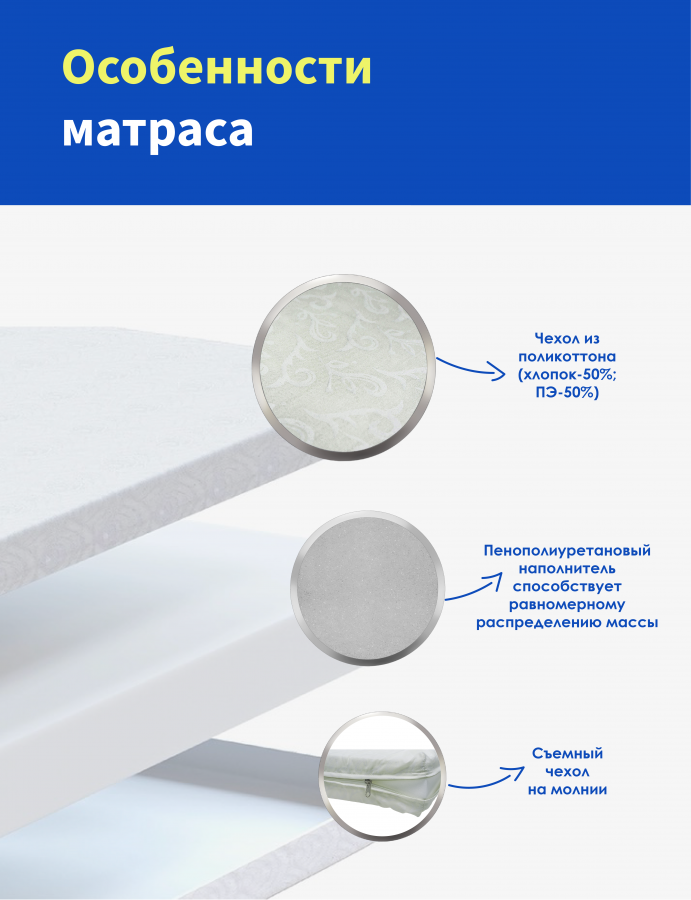 Матрац ортопедический медицинский (размеры в описании)